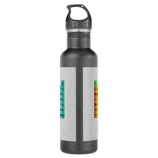 Periodische Tabelle der Elemente Trinkflasche (Rückseite)