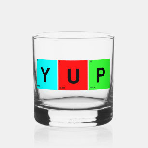 Periodische Tabelle der Elementquadrate im YUP Whiskyglas