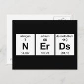 Periodische Tabelle der Nerd Postkarte (Vorne/Hinten)