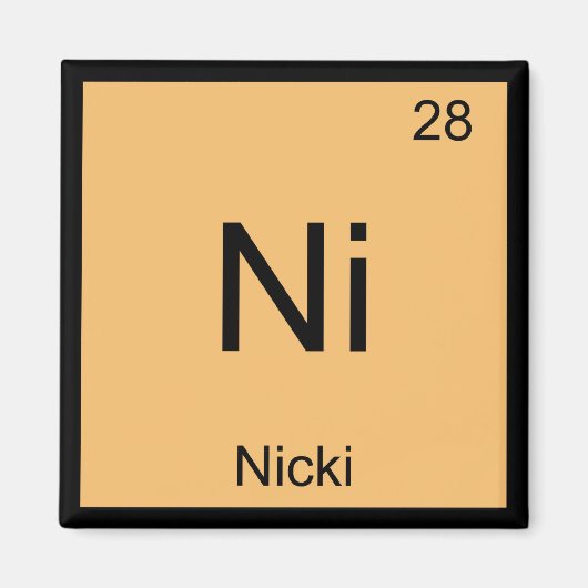 Periodische Tabelle der Nicki-Bezeichnung Magnet (Vorne)