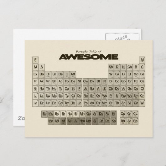 Periodische Tabelle der PHANTASTISCHEN Postkarte (Vorne/Hinten)