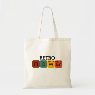 Periodische Tabelle der Retro-Blume Tragetasche
