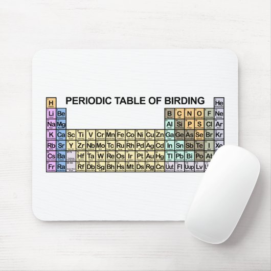 Periodische Tabelle der Vogelbeobachtung Mousepad (Mit Mouse)