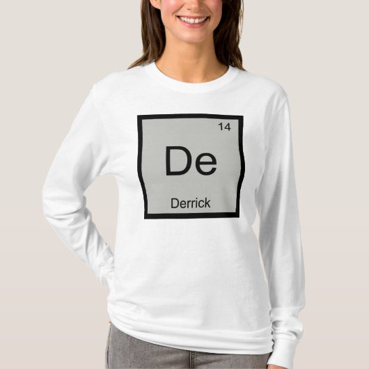 Periodische Tabelle "Derrick Name Chemistry Elemen T-Shirt (Vorderseite)