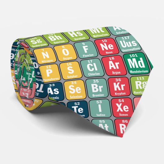 Periodische Tabelle des Elementmusters Krawatte (Gerollt)