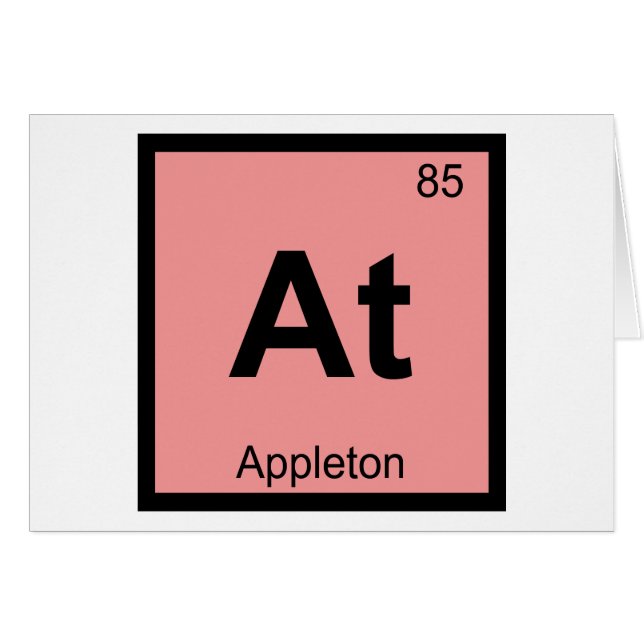 Periodische Tabelle für Appleton Wisconsin Chemie (Vorderseite (Horizontal))