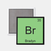 Periodische Tabelle für Bradyn Name Chemistry Elem Magnet (Vorderseite/Rückseite)