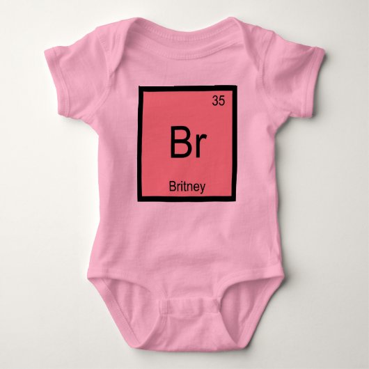 Periodische Tabelle für Britney Name Chemistry Ele Baby Strampler (Vorderseite)