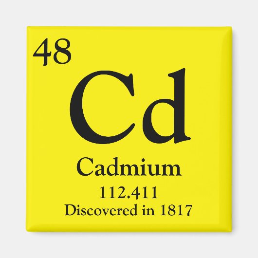 Periodische Tabelle für Cadmium Magnet (Vorne)