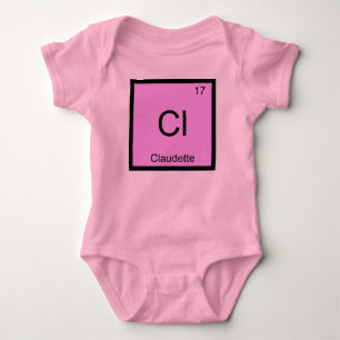 Periodische Tabelle für Claudette Name Chemistry Baby Strampler