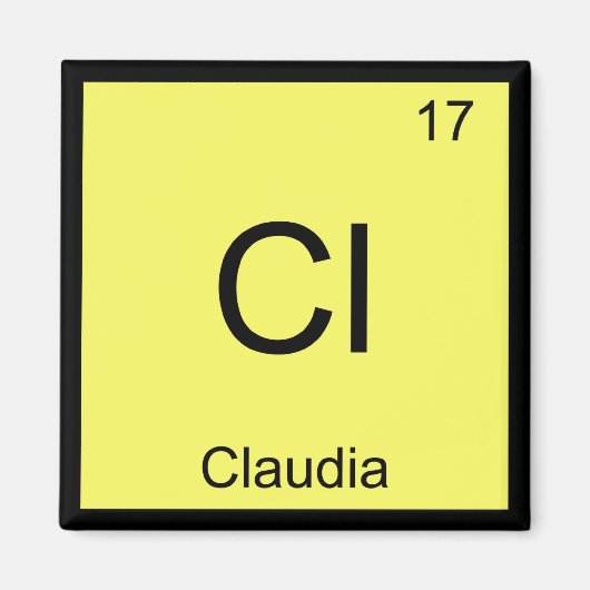 Periodische Tabelle für Claudia Name Chemistry Ele Magnet (Vorne)