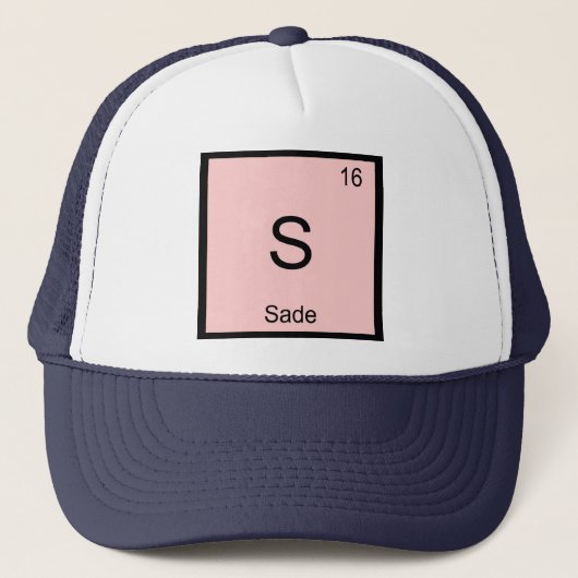 Periodische Tabelle für das Element "Sade Name Che Truckerkappe (Vorderseite)