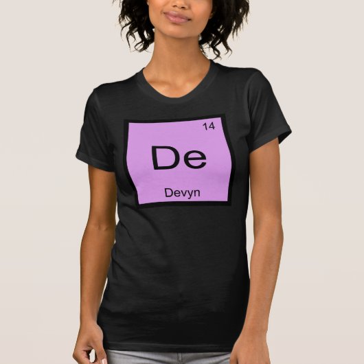 Periodische Tabelle für Devyn Name Chemistry Eleme T-Shirt (Vorderseite)