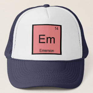 Periodische Tabelle für Emerson Name Chemistry Ele Truckerkappe