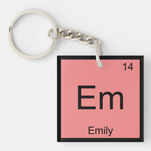 Periodische Tabelle für Emily Name Chemistry Elem Schlüsselanhänger