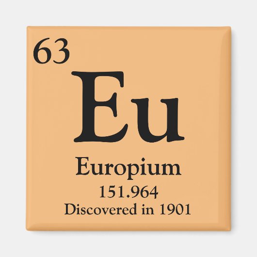 Periodische Tabelle für Europium Magnet (Vorne)