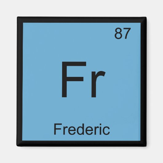 Periodische Tabelle für Frederic Name Chemistry El Magnet (Vorne)