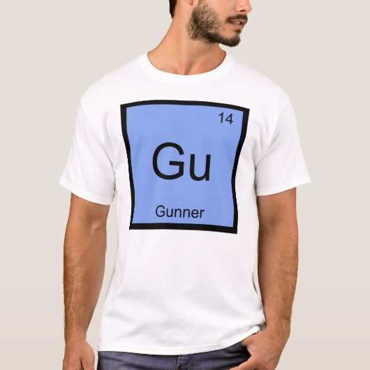 Periodische Tabelle für Gunner Name Chemistry Elem T-Shirt (Vorderseite)