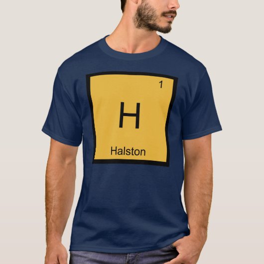 Periodische Tabelle für Halston Name Chemistry Ele T-Shirt (Vorderseite)