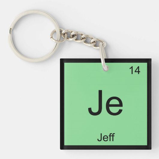 Periodische Tabelle für Jeff Name Chemistry Elemen Schlüsselanhänger (Vorderseite)