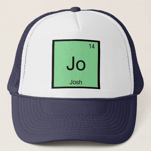 Periodische Tabelle für Josh Name Chemistry Elemen Truckerkappe (Vorderseite)