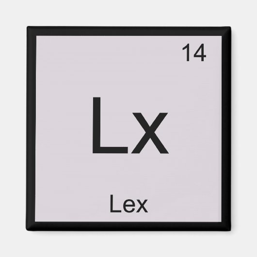 Periodische Tabelle für Lex Name Chemistry Element Magnet (Vorne)