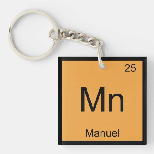 Periodische Tabelle für Manuel Name Chemistry Elem Schlüsselanhänger (Vorderseite)