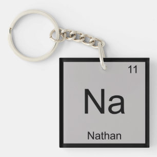 Periodische Tabelle für Nathan Name Chemistry Elem Schlüsselanhänger
