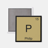 Periodische Tabelle für Philip Name Chemistry Elem Magnet (Vorderseite/Rückseite)