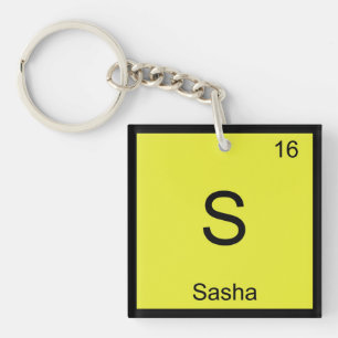 Periodische Tabelle für Sasha Name Chemistry Eleme Schlüsselanhänger