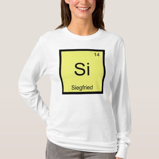 Periodische Tabelle für Siegfried Name Chemistry E T-Shirt (Vorderseite)