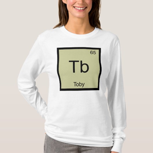Periodische Tabelle für Toby Name Chemistry Elemen T-Shirt (Vorderseite)