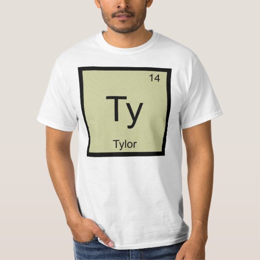 Periodische Tabelle für Tylor Name Chemistry Eleme T-Shirt (Vorderseite)