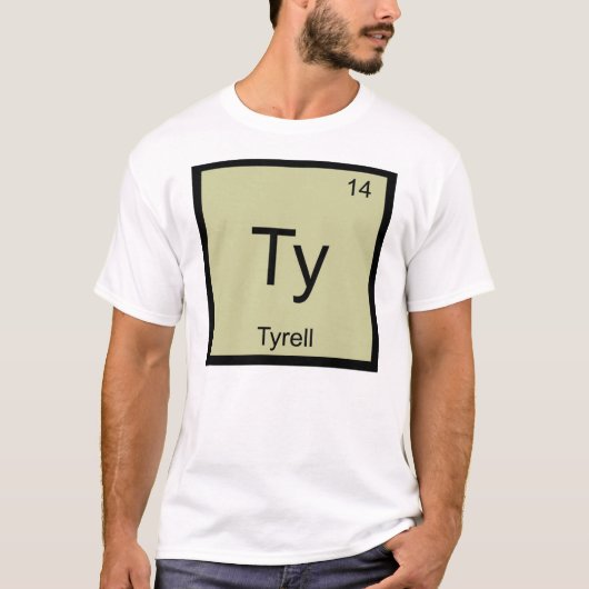 Periodische Tabelle für Tyrell Name Chemical Eleme T-Shirt (Vorderseite)