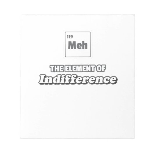 Periodische Tabelle Meh-Element der Differenz Notizblock (Vorderseite)