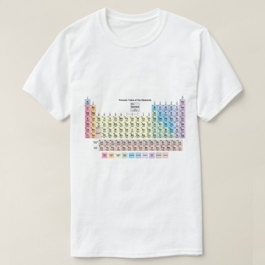 Periodische Tabelle mit allen 118 Elementnamen T-Shirt (Design vorne)