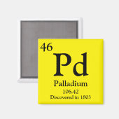 Periodische Tabelle Palladium Magnet (Vorderseite/Rückseite)