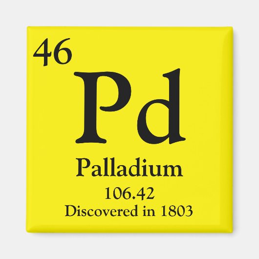 Periodische Tabelle Palladium Magnet (Vorne)