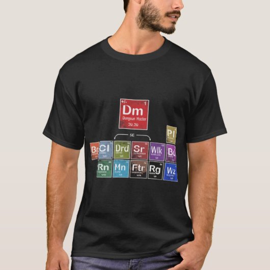 Periodische Tabelle von DnD T-Shirt (Vorderseite)