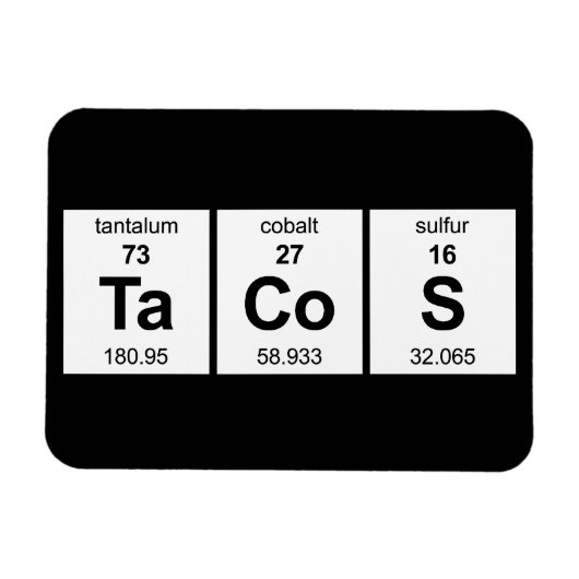 Periodische Tabelle von TaCoS Magnet (Horizontal)