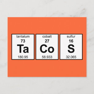 Periodische Tabelle von TaCoS Postkarte