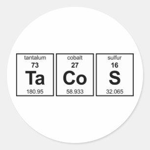 Periodische Tabelle von TaCoS Runder Aufkleber