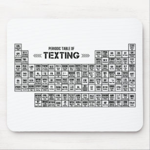Periodische Tabelle von Texting (b&w) Mousepad
