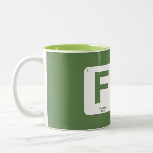 Periodische Tabelle zur finanziellen Unabhängigkei Zweifarbige Tasse (Links)