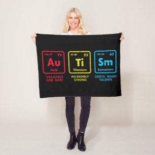 Periodische Tabelle zur Sensibilisierung für Autis Fleecedecke