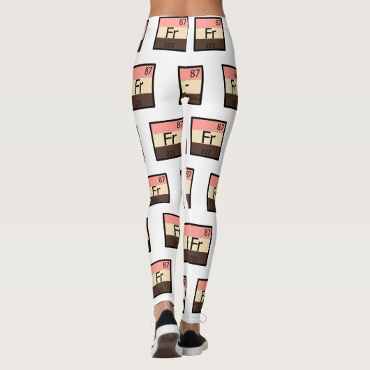 Periodische Tabellen-Leggings Zufuhrfrancium-Franc Leggings (Rückseite)