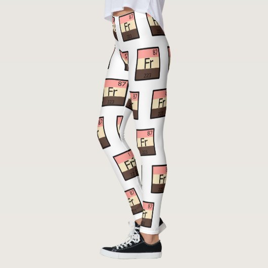 Periodische Tabellen-Leggings Zufuhrfrancium-Franc Leggings (Links)