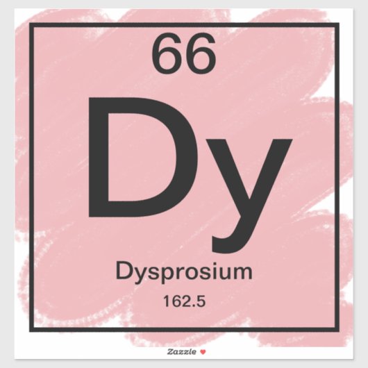 Periodische Tafelaufkleber - Dysprosium Aufkleber (Blatt)