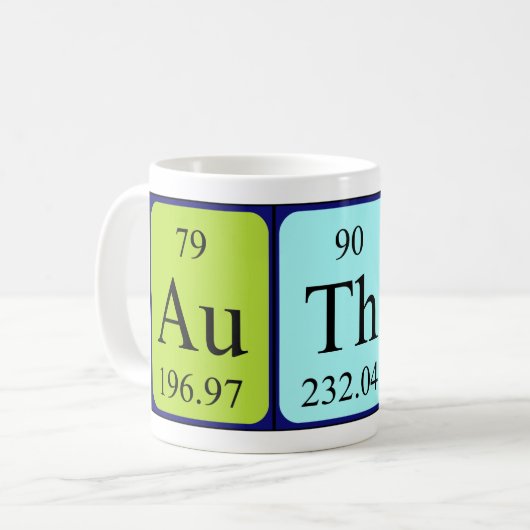 Periodische Tasse des Tabellennamens (Vorderseite Links)