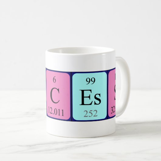 Periodische Tasse des Tabellennamens Princess (VorderseiteRechts)